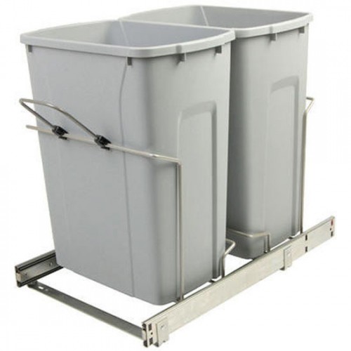 KV Double Waste Bin, Bottom-Mount with Soft Closing